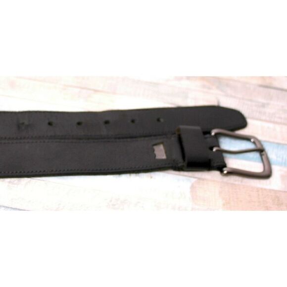 Levi's SADDLE BLACK GENUINE LEATHER 1 3/8"Wd CASUAL DRESS MEN'S BELT Sz 36 (P26 - Picture 8 of 10